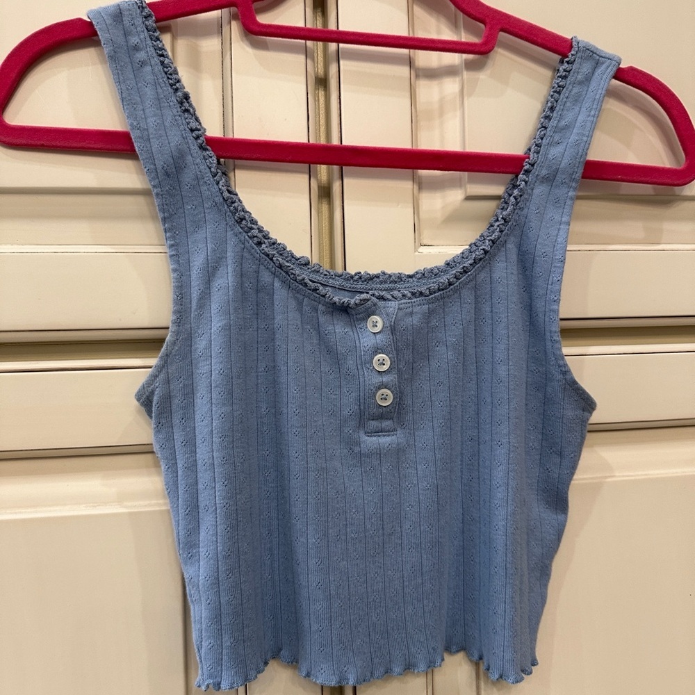 American Eagle Blue cropped Women's Top, Size Small